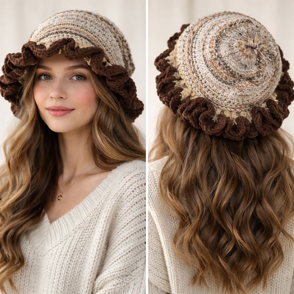 handmade floopy tight knitted warm hat new